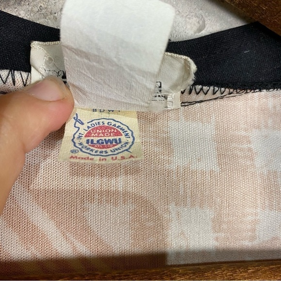 Vintage 80s burnt orange beige black zoo animal tribal maxi dress set medium - Picture 9 of 9